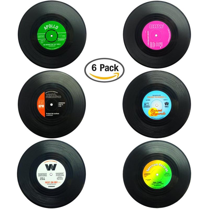 コースター シリコン 6枚セット おしゃれ レコード コップ用マット コーヒー ドリンク 滑り止め 4.1inch lino-select-10022158 LINO select楽天市場店 サンプル画像2