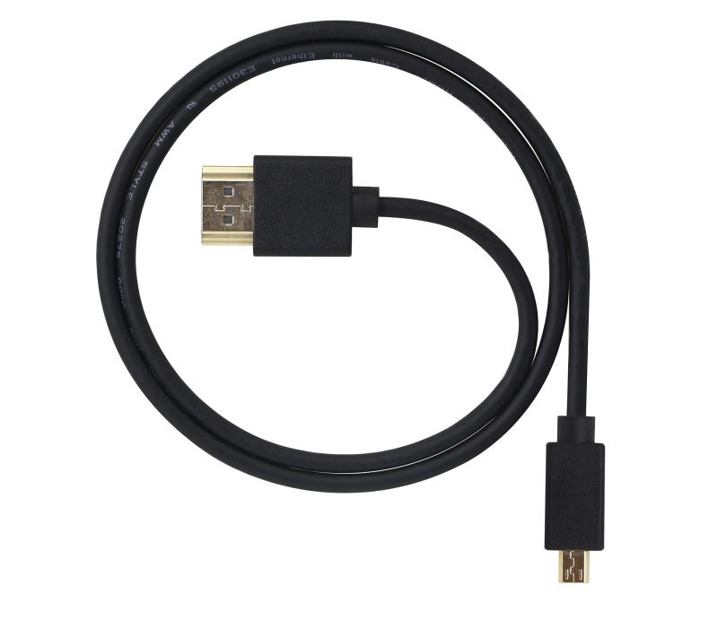 Rakuten - ハイスピード Micro HDMI - HDMIケーブル ， イーサネット オーディオリターン 3D 4K 1080P 対応、金メッキ端子 高速伝送 Micro DHMI ケーブル(0.5M-黒)