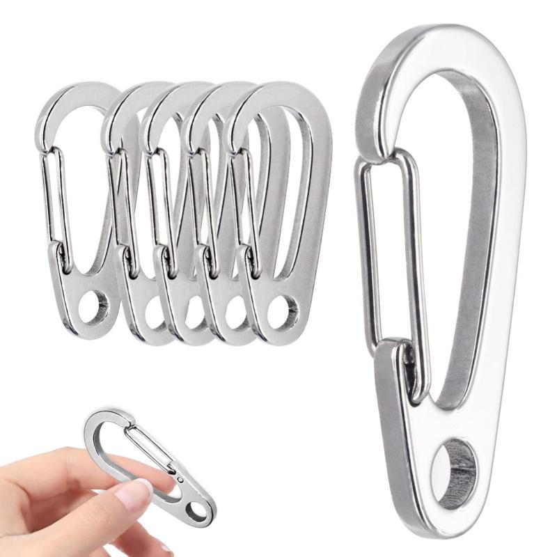 Stainless Steel Carabiner Clip Spring-Snap Hook, EDC Heavy Duty Mini Custom Quick Release Hook