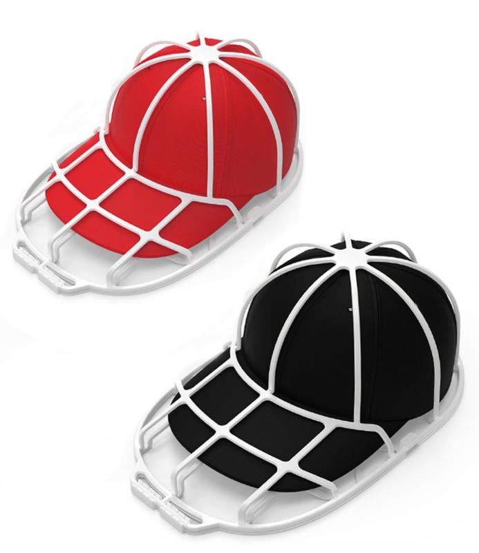 キャップウォッシャー 帽子 洗濯 型崩れ防止 キャップ洗濯・干し・収納三用 キャップホルダー 帽子洗濯 フリーサイズ 男女兼用野球帽ウォッシャー ホワイト