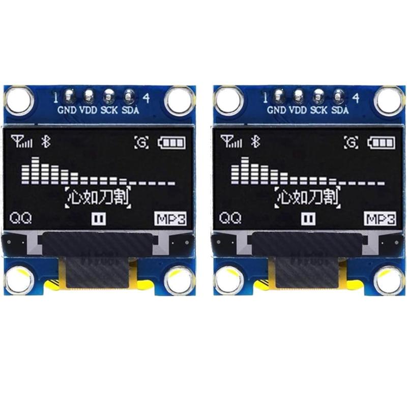 OLEDディスプレイ 0.96インチ インチ 2個入り モジュール 128X64 液晶パネル OLEDモジュール D1306 楕円穴 IIC Arduinoに対応 ホワイト