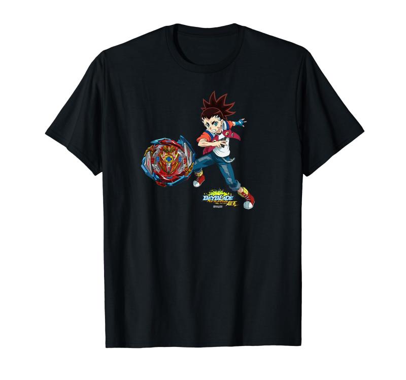 ベイブレードバースト スパーキング 赤刃アイガ＆インフィニットアキレス Tシャツ