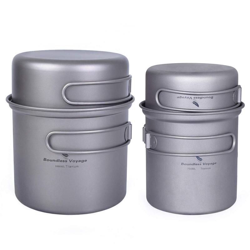 チタンクッカーセット ソロキャンプ コッヘル フライパン ポット 登山鍋 キャンピング調理器具 軽量 コンパクト 折りたたみハンドル クッカーセット アウトドア キャンプ用品 lino-select-10079286 LINO select楽天市場店 サンプル画像2