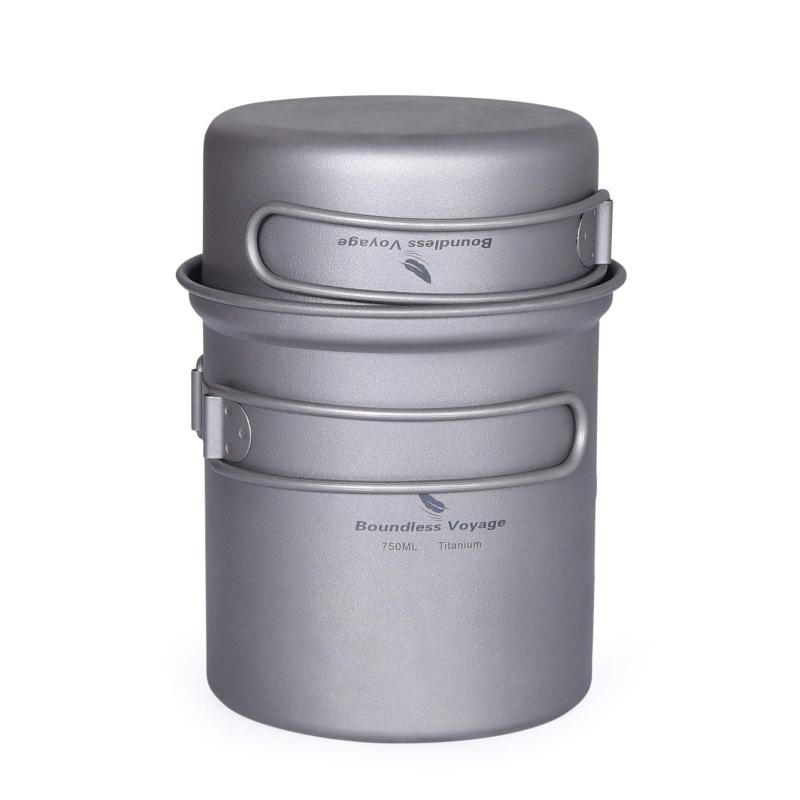 チタンクッカーセット ソロキャンプ コッヘル フライパン ポット 登山鍋 キャンピング調理器具 軽量 コンパクト 折りたたみハンドル クッカーセット アウトドア キャンプ用品 lino-select-10079286 LINO select楽天市場店 サンプル画像3