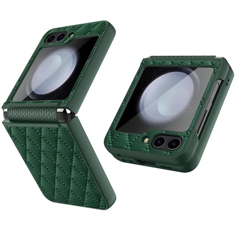 Rakuten - Samsung Galaxy Z Flip 6 5G 対応 ケース カバー TPUソフトヒンジ保護 高級PU 耐衝撃 落下防止 取付簡単 カメラ保護 小画面保護 レンズ保護 高級携帯電話ケース Samsung Galaxy Z Flip 6 5G 用
