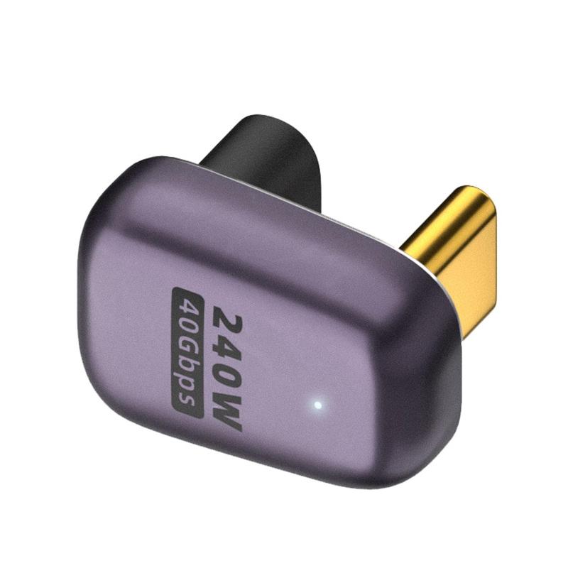 乐天商城 - USB Type C 変換 アダプター 240W 40Gbps 変換 アダプタU字 U型 180度 タイプC オスメス コネクター 超高速転送 対応 MacBook Air/Pro/携帯電話用