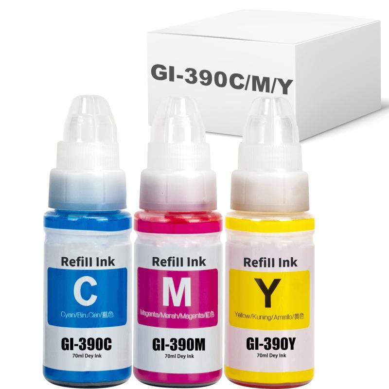 乐天商城 - キャノン用 GI-390 GI-390C GI-390M GI-390Y 3色セット互換インクボトル 対応機種 G3310/G1310
