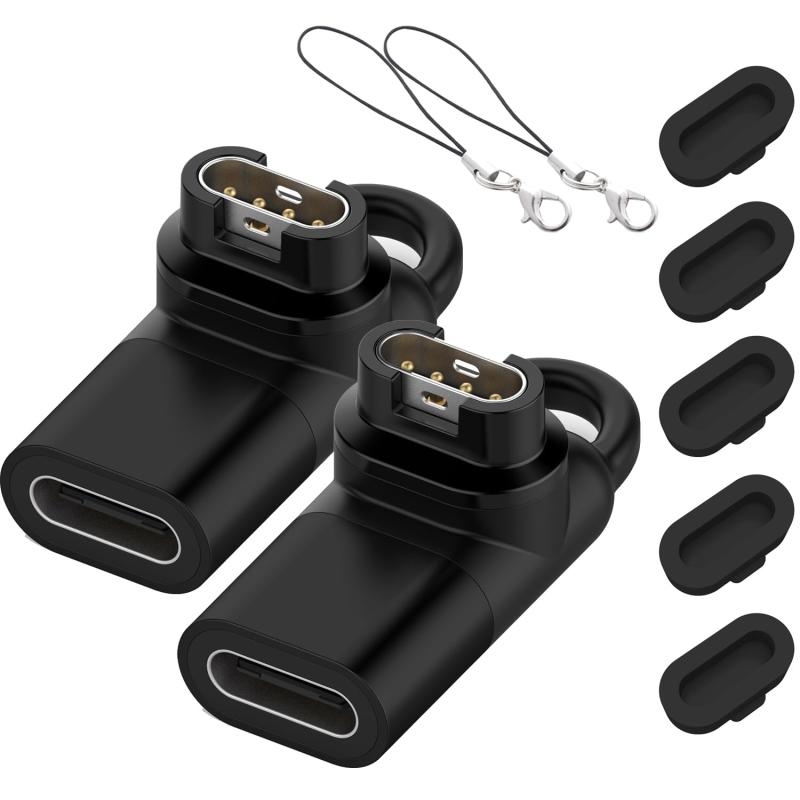 乐天商城 - [変換アダプター＋防塵プラグ] For Type-Cケーブル対応 L型 garmin Venu4/ fenix 8/7/ forerunner 70/170/265/970/570/165/Venu X1/s62/S50/s70/instinct 3