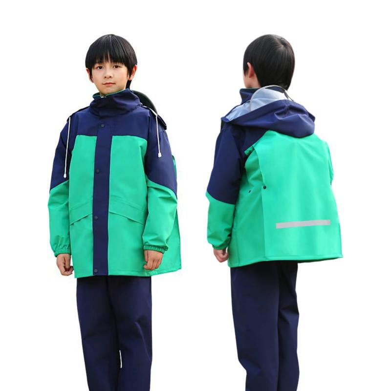 Rakuten - [] キッズ レインコート 上下 レインスーツ ランドセル対応 子供 レインウェア 合羽 子供カッパ 女の子 男の子 おしゃれ 超撥水 防風 夜間反射 レインコート 中学生 小学生 通学 遠足