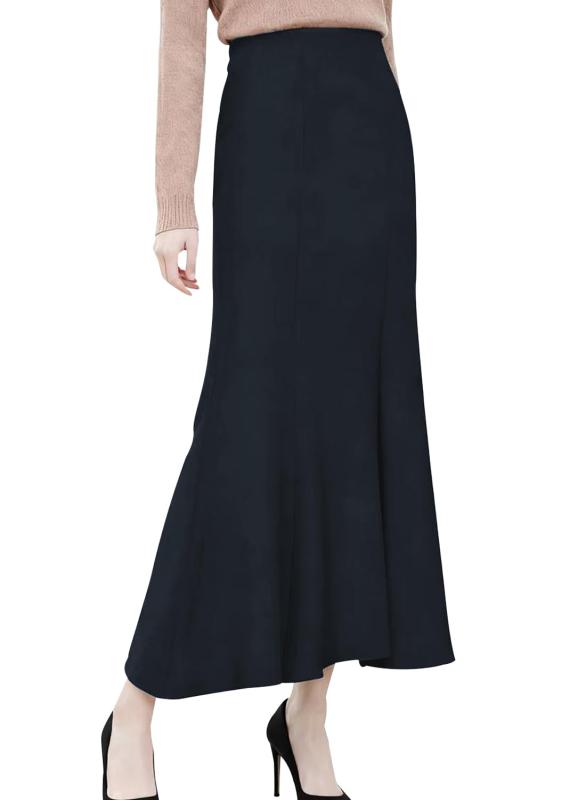 [] イノ ロングスカート レディース マーメイドスカート フレア ハイウエスト Aライン ストレッチ 着痩せ 柔らかい 女性らしい 可愛い お洒落 マキシ丈 カジュアル オフィス OL