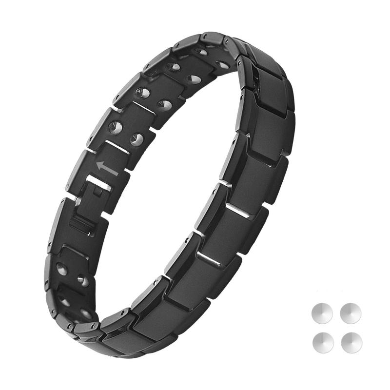 Rakuten - [はち] 二列 ゲルマニウムブレスレット 純度99.99%ゲルマニウム 34粒 純チタン メンズ 磁気ブレスレット 静電気除去 ジュエリープレゼント