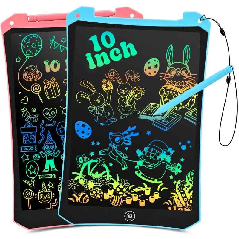 子供プレゼント-10インチお絵描きボード 用 1歳から10歳向け 誕生日 幼稚園おもちゃ 小学生プレゼント 学校景品 旅行おもちゃ 知育玩具 電子メモパッド ロック機能付き ワンタッチ消去
