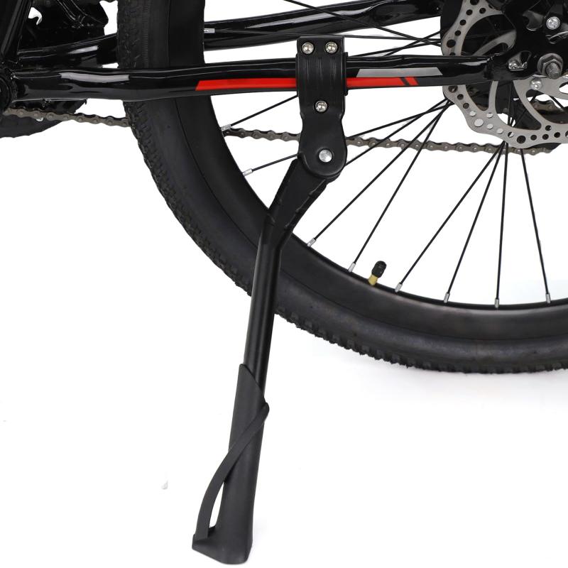 自転車 スタンド 24インチ 26インチ 29インチ サイドスタンド キックスタンド 軽量 頑丈 長さ調整 黒 ロードバイク クロスバイク マウンテンバイク 対応 六角レンチ付き 取付簡単 滑り止め