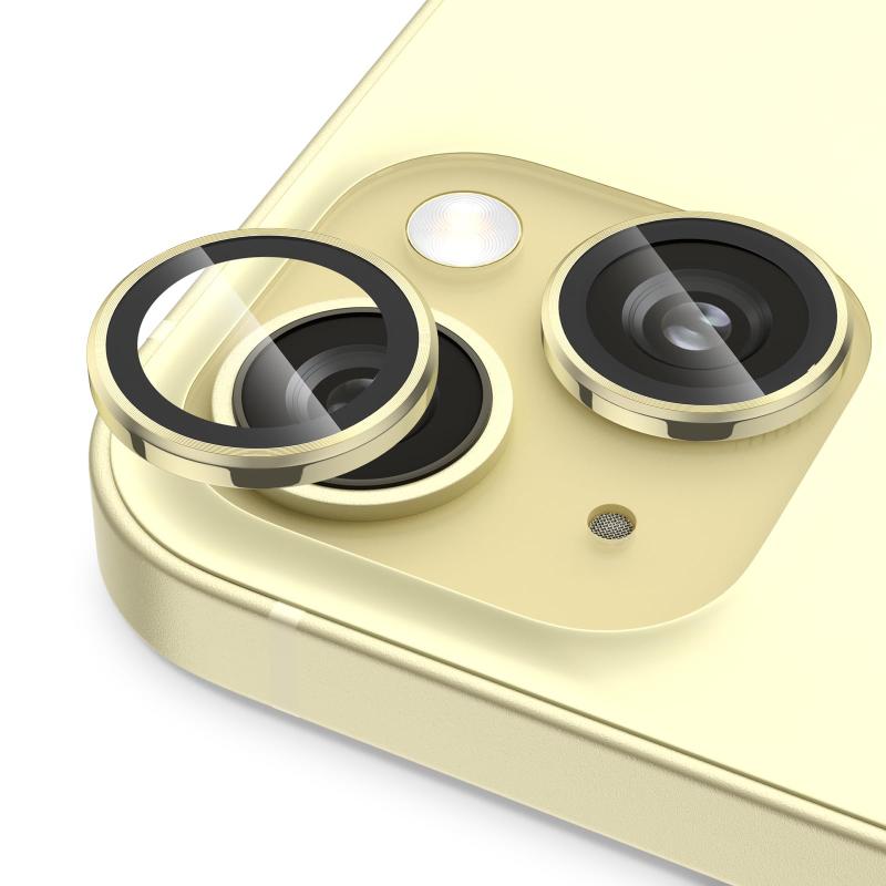 Rakuten - カメラフィルム iPhone 15 /15 Plus 用 カメラカバー 9H強化ガラス アルミ合金製 アイフォン15 /15 プラス用 カメラ保護 キズ防止 耐衝撃 高透過率 黒縁取り 露出オーバー防止 極薄 カメラレン