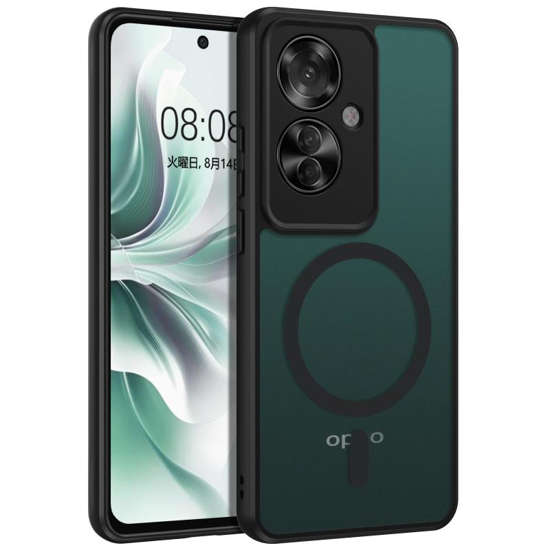 Rakuten - Reno 11a ケース マグネット搭載 マグネット式カーマウント対応 Reno 11 a ケース 指紋防止 耐衝撃 一体型 薄型 TPUケース 全面保護
