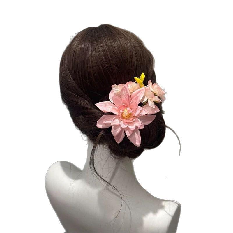 Rakuten - 4点セット 髪飾り 成人式 和風 花飾り和装 ヘアアクセサリー 成人式髪飾り 七五三 花見 夏祭り 母の日 卒業式 入学式 花火大会 着物 結婚式 花嫁 披露宴 浴衣 和装
