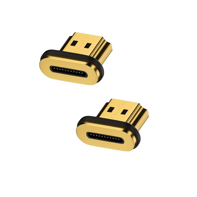 HDMI 2.1 マグネット変換アダプタ 8K/60Hz 高速データ転送 4K/120Hz 動画転送 UHD2.1 19ピン 磁石コネクタ 映像出力対応 断線防止 簡単接続
