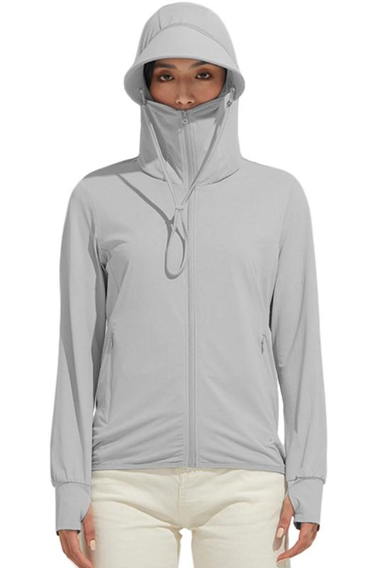 [] ラッシュガード レディース 春夏 薄手 長袖 軽量 水着UVカット＆50＋フード付き 紫外線対策 日焼け対策ウェア 冷感素材 吸水 速乾 アウトドア 海 釣り ウォーキング パーカー