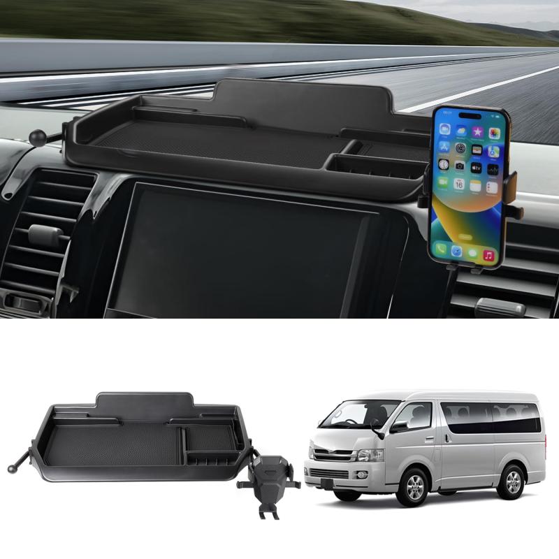 Rakuten - Auto Spec スズキ エブリイワゴン に適合 ダッシュボードトレイ DA17W DA17V 車内収納ボックス 3Dトレイ カー用品 携帯ホルダー スマホホルダー付き 360度回転 小物入れ 車種専用設計 内装 パーツ