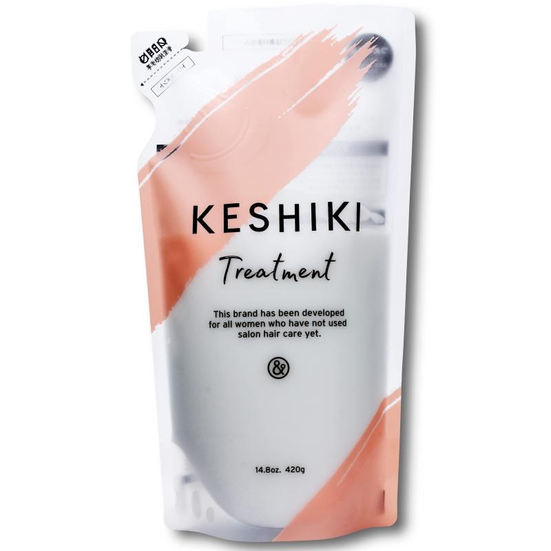 【送料無料】KESHIKI ケシキ トリートメント 詰め替え 420g『 サロン ヘアケアの入門版。』( 美容室 / 美容院 / ヘアトリートメント / コンディショナー / 美容液 / 天然由来成分 ) 色：ホワイト、サイズ：420グラム (x 1)