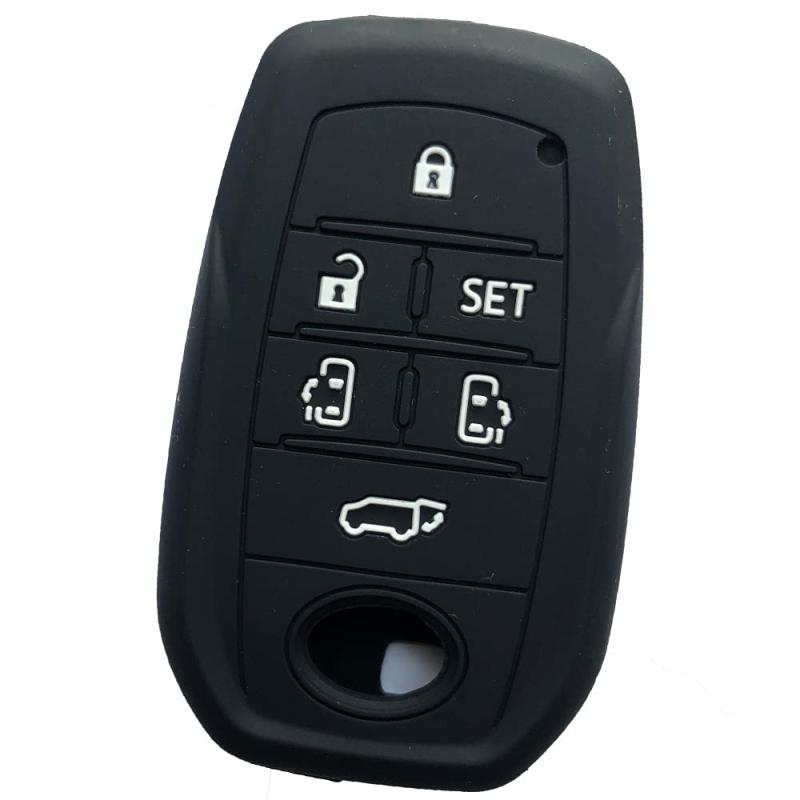 トヨタ 車用 アルファード ヴェルファイア 30系 グランエース 新型シエンタ スマートキーシリコンカバー ブラック (ブラック)
