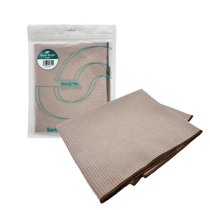 スムースオペレーター（Smooth Operator）ガラス用プレミアムマイクロファイバータオル 拭き取り用クロス ワッフル生地 超吸収 超吸水 洗車タオル ビジョンブライト（60cm×40cm） SE-VB-WF01