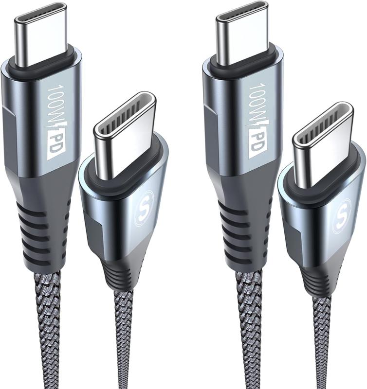 USB Cケーブル100W2本セット,PD急速充電5A,Sweguard タイプc ケーブル iPhone15 16充電けーぶる,アイフォン15 16,いphone16 15 pro Max,Macbook/iPad Pro/Air/Mini6,Sams