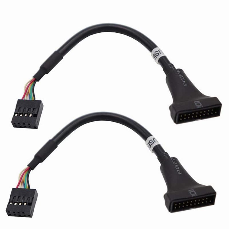 2個セットスーパースピード USB2.0 to USB3.0変換ケーブル マザーボード9pinメス to 20pinオス 超高速 5Gbpsのデータ転送同期リード