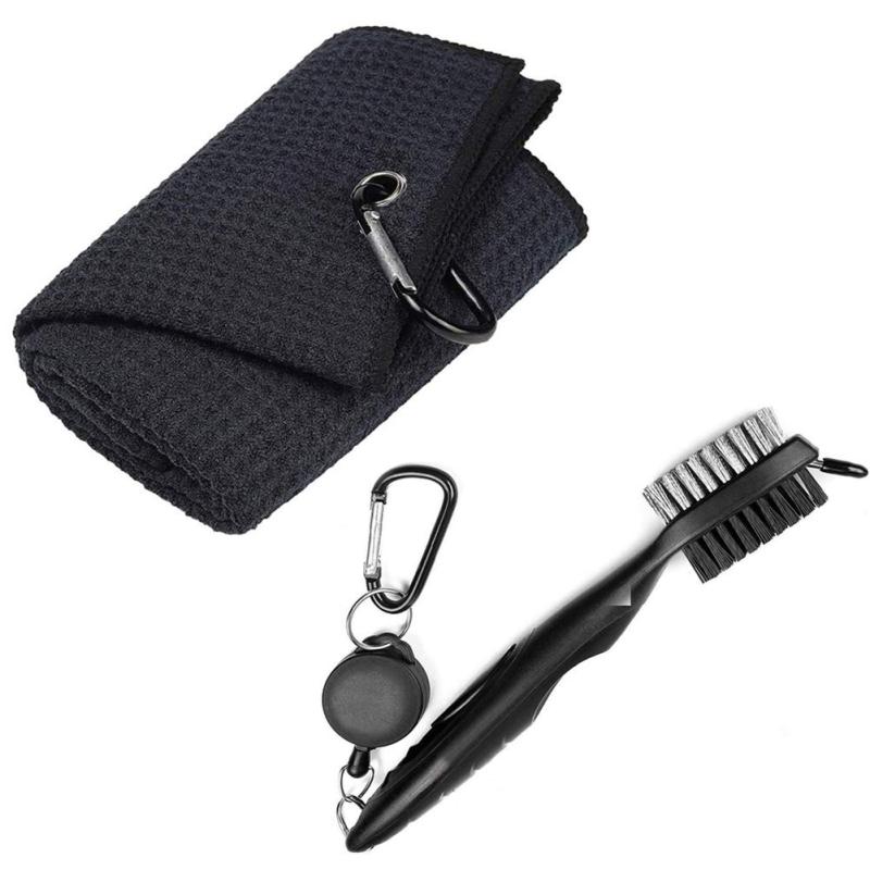ゴルフクラブ掃除セット スプレーボトル式ゴルフブラシ ゴルフタオル カラビナ付き ゴルフ用清潔具 お手入れ用品 ゴルフクリーナー 携帯便利