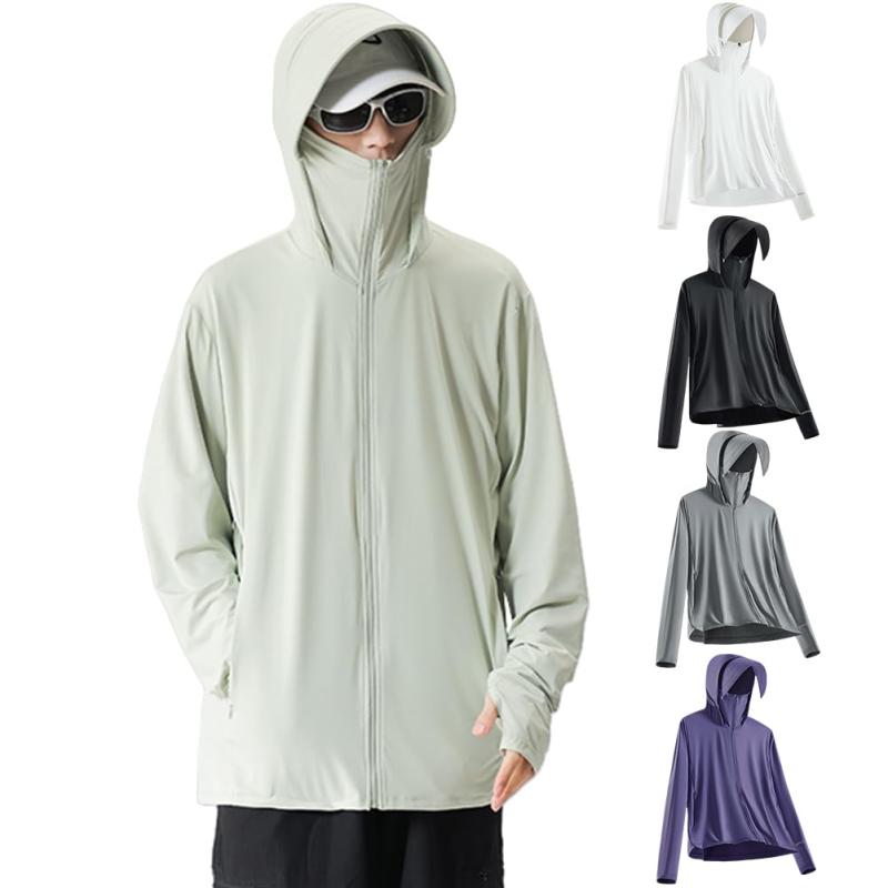 [] ラッシュガード メンズ UVカットパーカー 接触冷感 夏 ラッシュパーカー 長袖 フード付き 50+ 日焼け対策ウェア アウター 軽量 通気性 体型カバー アウトドア 山登り 釣り