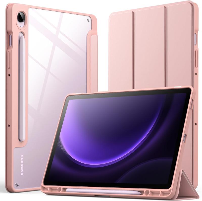 Mainframe - Galaxy Tab ケース 透明 カバークリア バックカバー S Pen 収納 三つ折スタンド オートスリープ機能 おしゃれ 手帳型軽量 薄型 ギャラクシー Tab 用 保護ケース 耐衝撃 全面保護