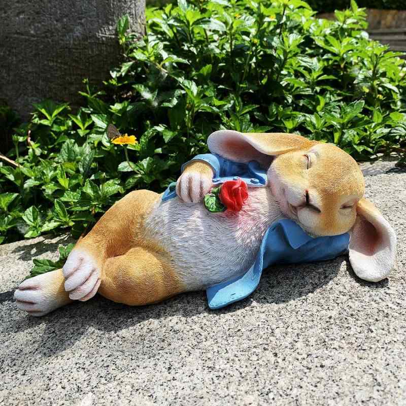 Rakuten - 庭の彫像のウサギ、ファンタジーバニー屋外アートの装飾感謝祭の日の動物の置物の装飾、庭の庭の芝生の屋内彫刻のクリスマスの彫像の装飾