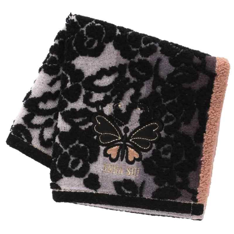 ANNA SUI (アナスイ)大判 タオルハンカチ（28cm）バタフライアップリケ (ブラック) 婦人 レディース タオル ハンドタオル 109307-0013-04