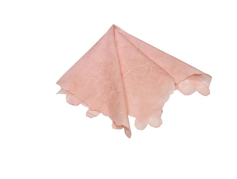 桜染 綿レースハンカチ（大）48×45cm 1枚