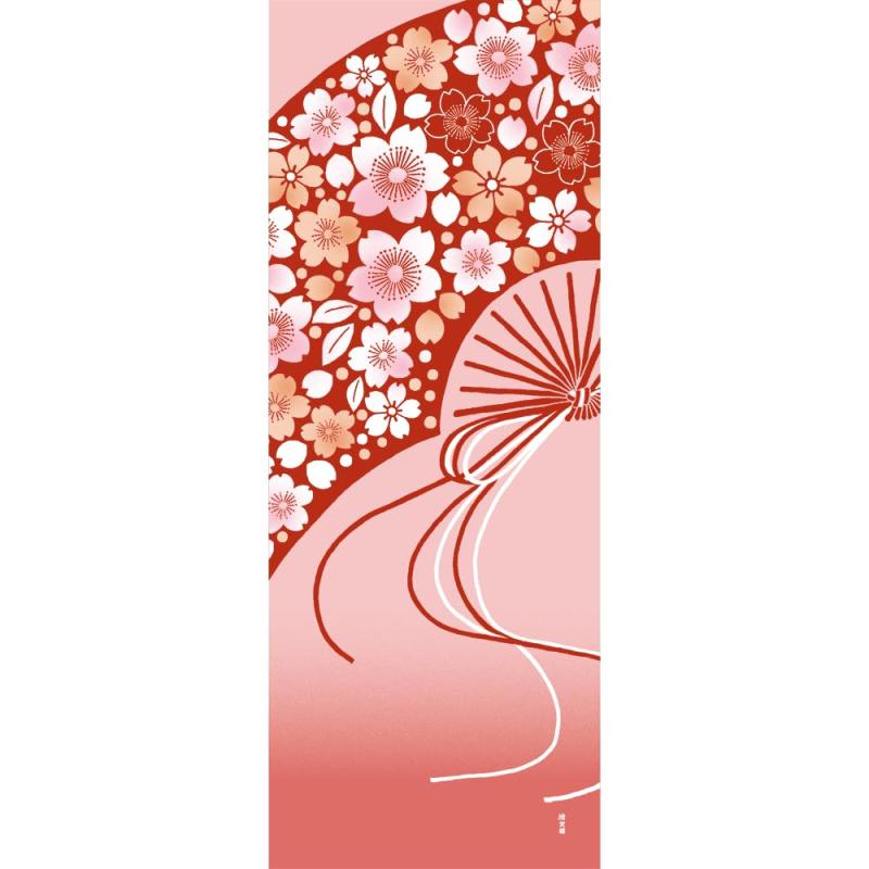 乐天商城 - 濱文様 絵てぬぐい さくら扇
