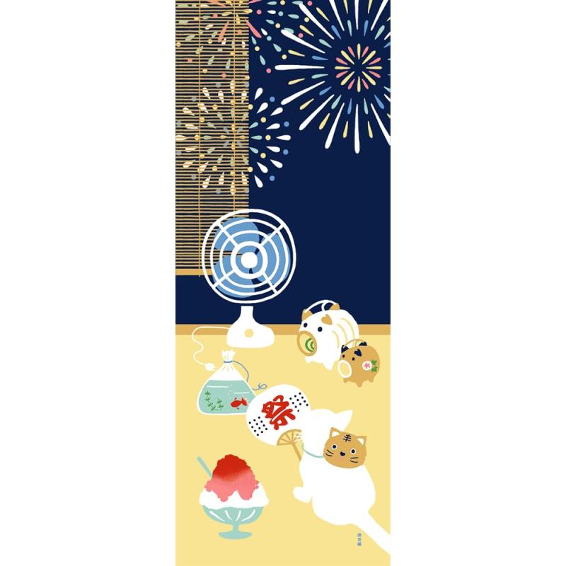 Rakuten - 濱文様 絵てぬぐい 涼しや夏花火