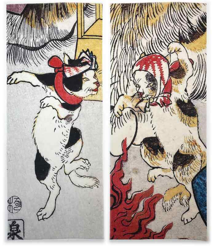 乐天商城 - 古今東西 浮世絵 手ぬぐい 五拾三次之内 岡崎の場 歌川国芳
