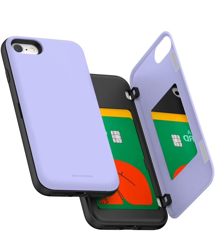Goospery iPhone SE ケース 第2世代 iPhone8 ケース iPhone7 ケース 背面 カード 収納 マグネット式 バンパー カバー IP8-MDB