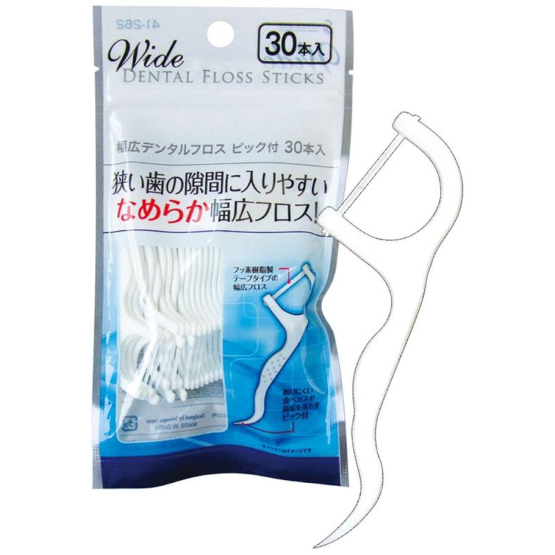 幅広デンタルフロスピック付(ホルダータイプ)30本入 まとめ買い12個セット