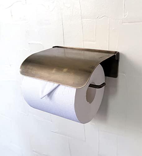 Rakuten - アンティーク調 アイアン ペーパーホルダー 15×11×高さ5cm DIY ペーパーが切りやすい ペーパー止め付き トイレをおしゃれな空間に 繊細で洗練された雰囲気 ブラック、ゴールドの2色からお選