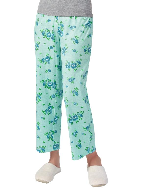 Rakuten - セルヴァン 下だけ 花柄パジャマ サックス系 M