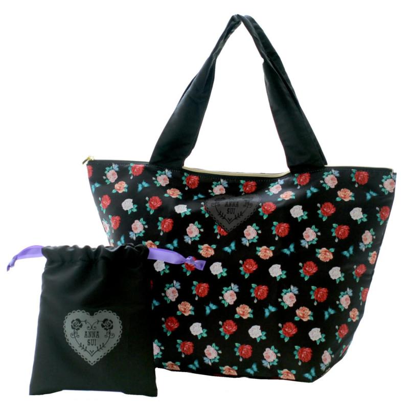 [ANNA SUI] エコバッグ/マイバッグ （巾着ケース付） ハートプレート （ブラック） アナスイ/アナ スイ 婦人 レディース 000149-0002-02