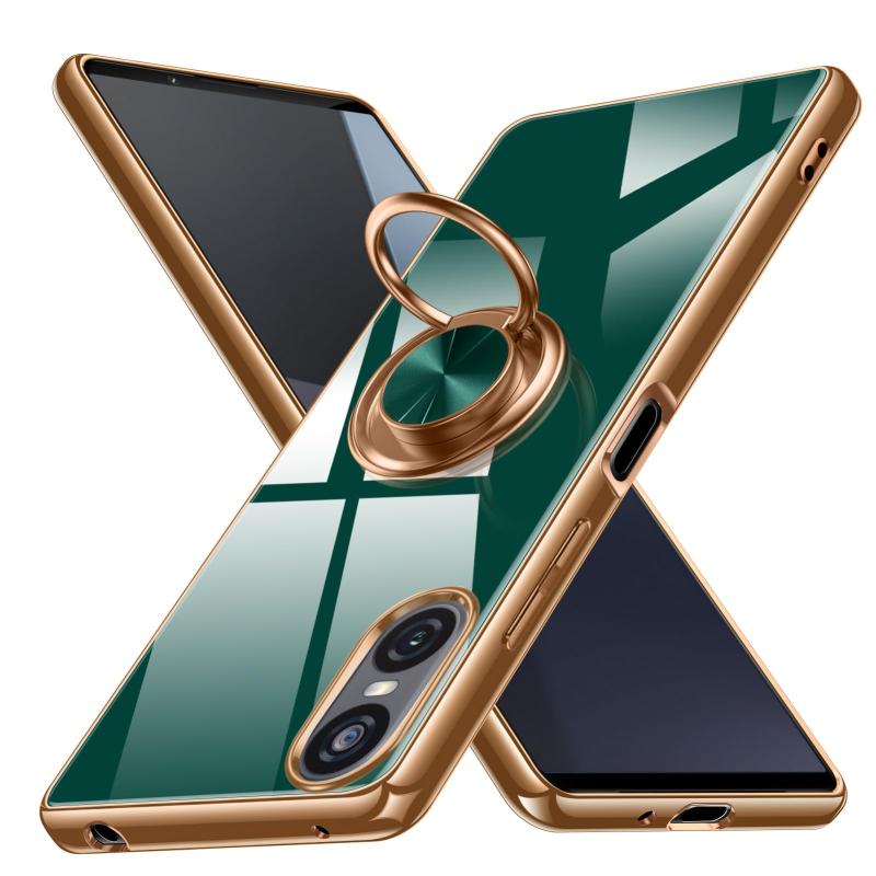 乐天商城 - Xperia 10 VI 用ケース リング付き 耐衝撃 落下衝撃吸収 tpu シリコン 軽量 薄型 メッキ加工 ストラップホール付き ソニー エクスペリア 10 VI 用ケース 全面保護 スタンド機能 車載ホルダー対応 3