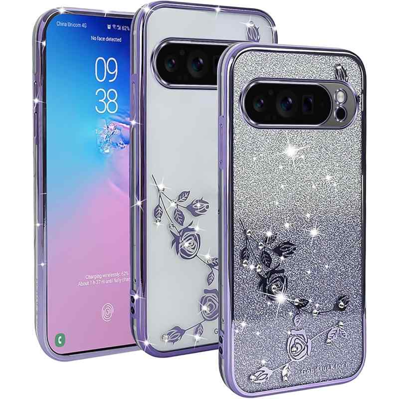 Rakuten - Google Pixel 9 Pro ケース『』新型 軽量 超薄型 TPU [ 透明なグリッターカバー ] Google Pixel 9 Pro 専用 キラキラ輝くスマホケースで超薄くて衝撃に強い 擦り傷防止 レンズ保護 着脱簡単