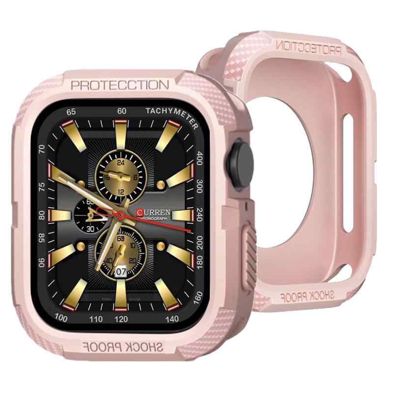 Rakuten - Apple Watch ケース アップルウォッチ TPU 保護ケースSeries 9/8/SE 2 /7/SE/6/5/4対応 カーボンろう付けパターン 落下 衝撃 吸収 タフネスデザイン すり傷 防止 耐衝撃 保護カバー 米軍 MIL規格