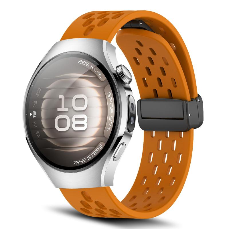 18mm バンド Huawei Watch 5 42mm /GT 5 Pro 42mm /GT 5/GT 4 41mm / Garmin Venu 3S 41mm / Garmin Forerunner 265S 対応 シリコン製 マグネット付き