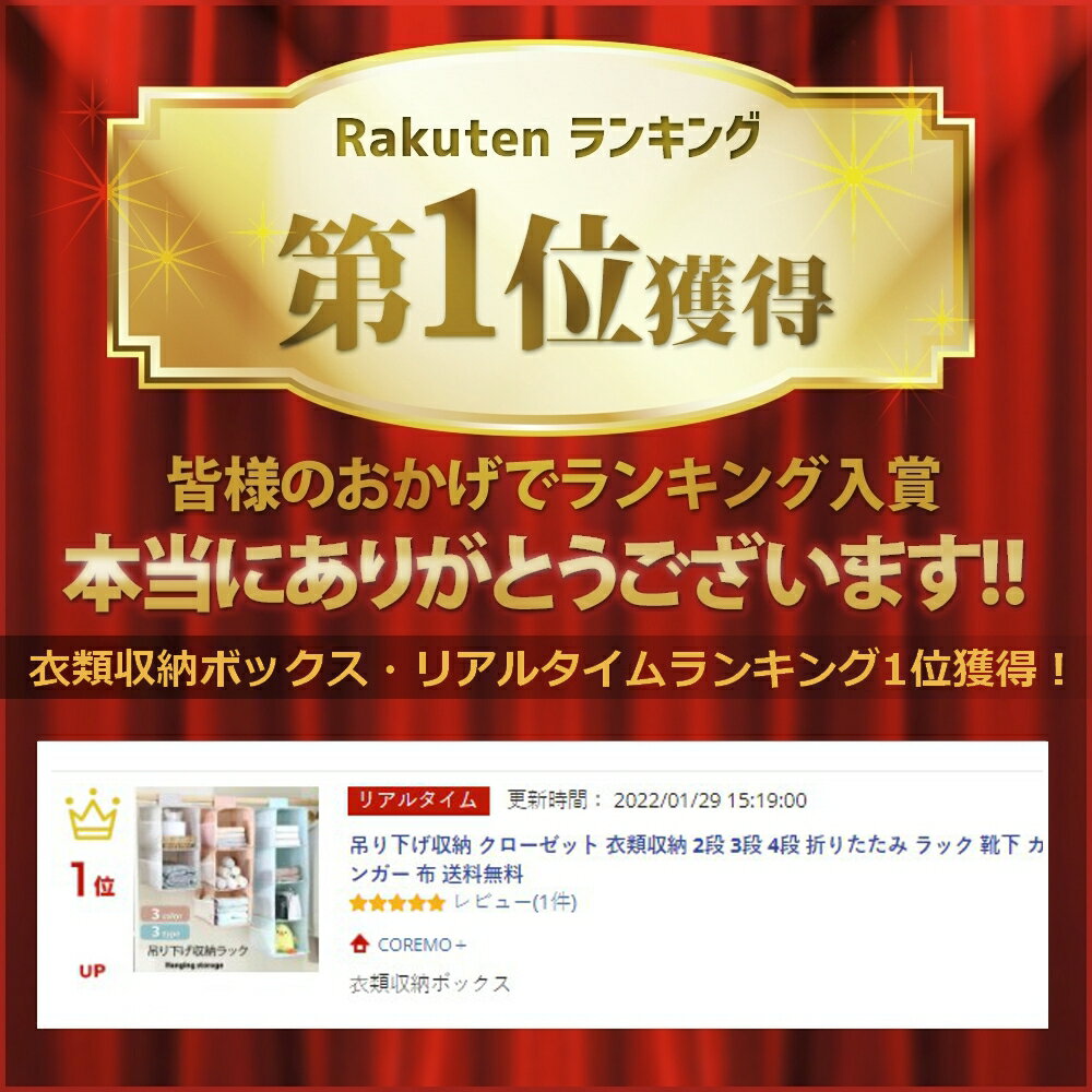 【楽天1位】吊り下げ収納 折りたたみ クローゼット 衣類収納 2段 3段 4段 ラック 靴下 カバン 下着 ズボン タオル 帽子 小物 立体 整理整頓 収納ハンガー クローゼット収納 吊り下げ 収納 ハンガー 布 収納グッズ 送料無料 2