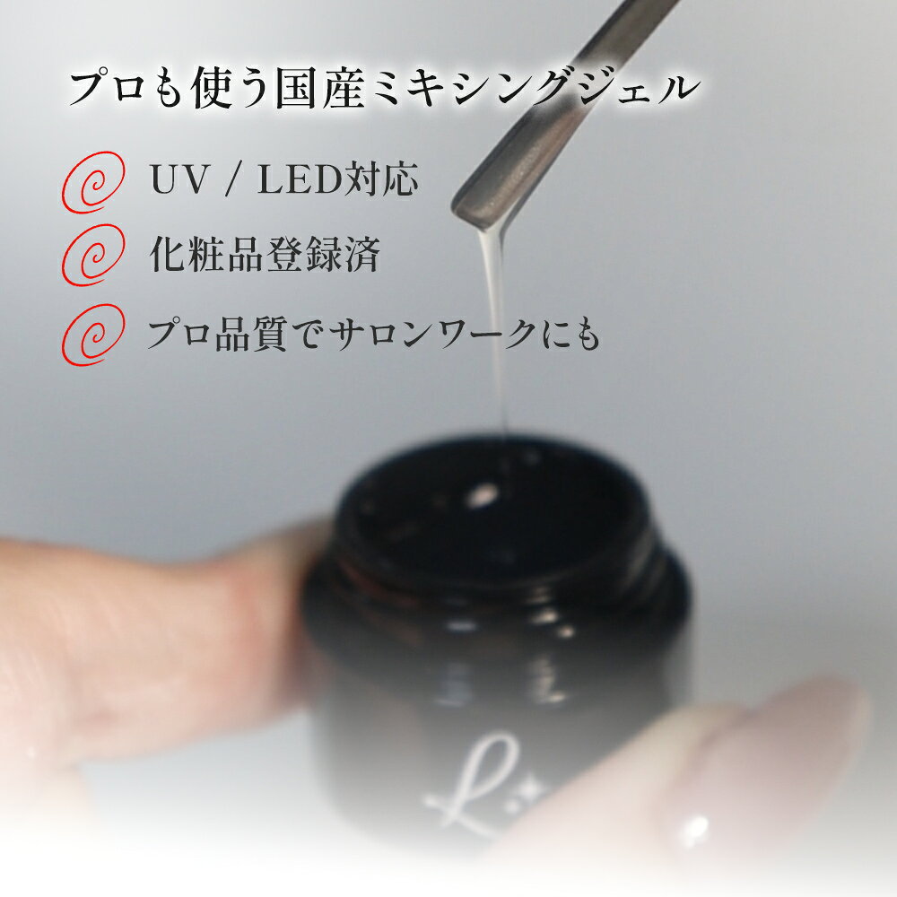 ミキシングジェル ジェルネイル クリアジェル 国産 15g クリア 2個セット 透明感 UV LED対応 linogel-10000040 リノジェルショップ サンプル画像2