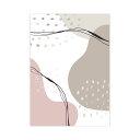 ポスター A4 A3 A2 A1 選べる サイズ 北欧 高級紙 ・ 高品質印刷 LINSL / 0118 日本製 【 北欧 モダン おしゃれ アートポスター 韓国 インテリア ピンク アート 玄関 寝室 壁掛け 抽象画 リンスル 】