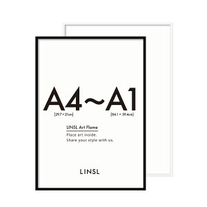 【5%OFFクーポン】ポスターフレーム A4 A3 A2 A1 黒 白 / 賃貸OKな軽量・細フチ《歪みが少ない》 LINSL【 軽量 丈夫 北欧 モダン シンプル アートポスター フレーム 額縁 インテリア アート 玄関 寝室 壁掛け 送料無料 リンスル 】f00